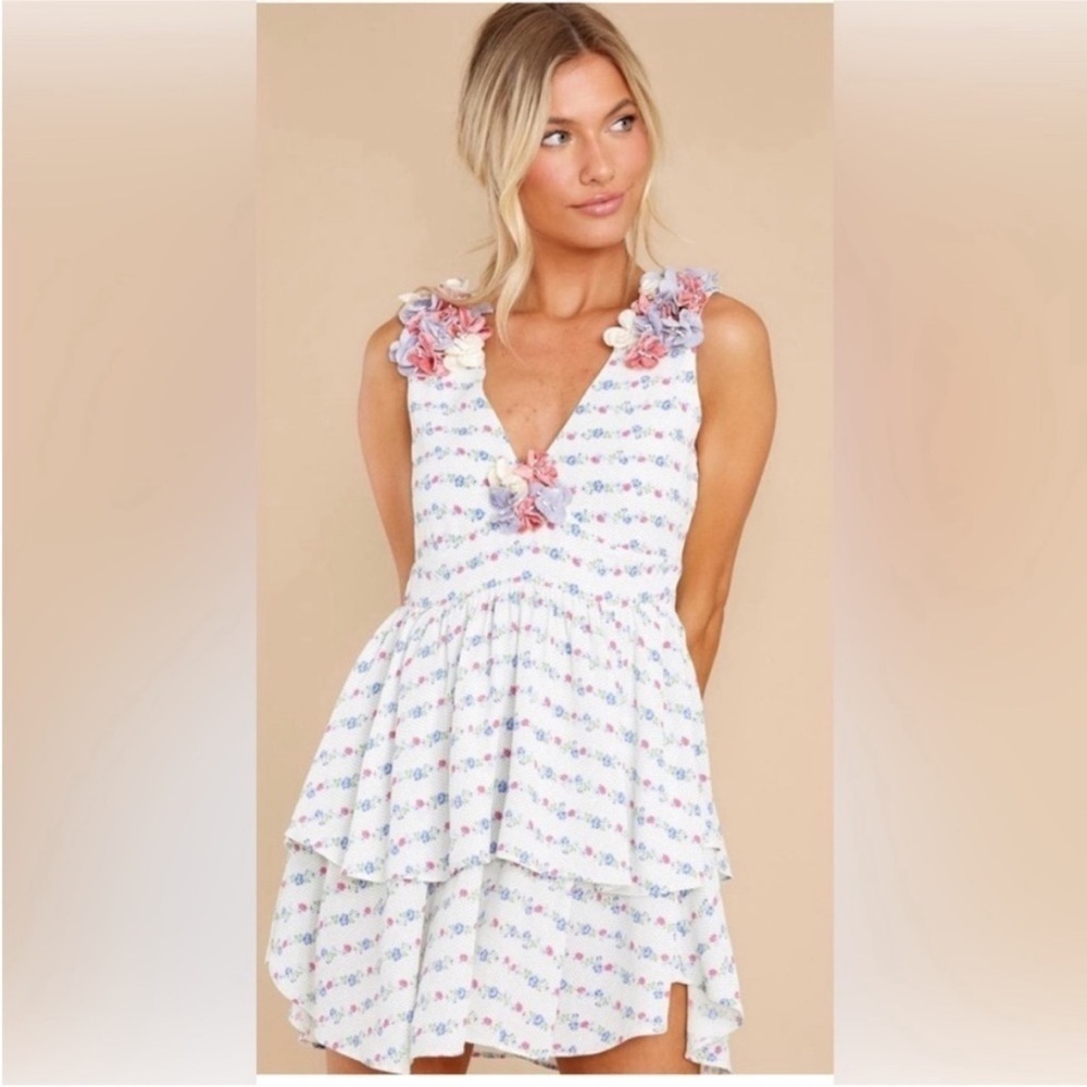 Loveshackfancy Shayna Mini Dress Lilac Crema Size 2 NWT